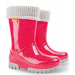 Розови детски ботушки, pvc материя - ежедневни обувки за есента и зимата N 100025121